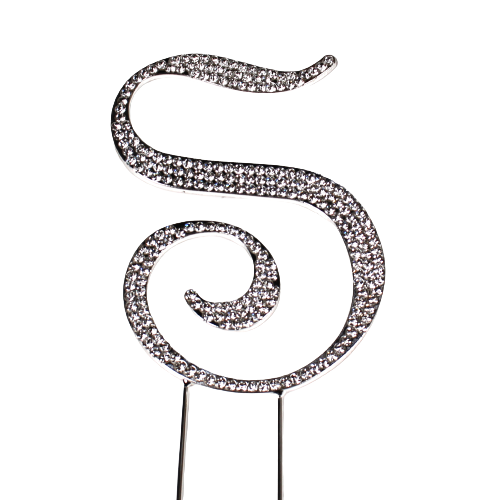 Strass Buchstabe S groß silber