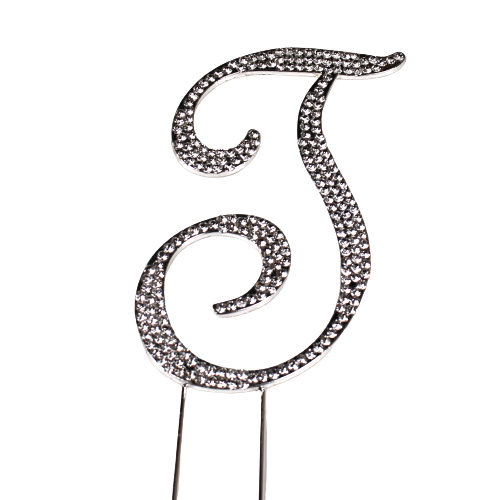 Strass Buchstabe T groß silber