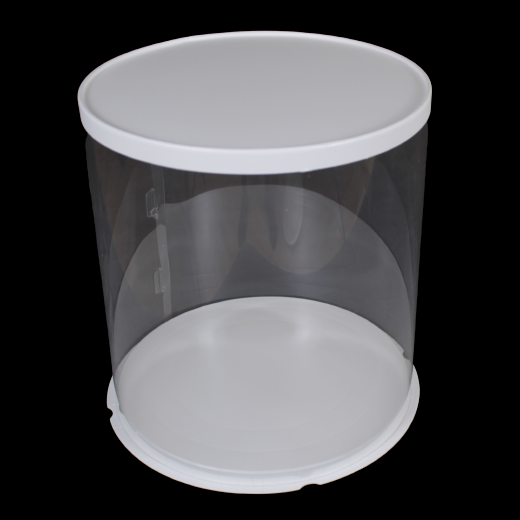 Tortenbox 31,5cm x 31,5cm x 46cm transparent rund – cakeX