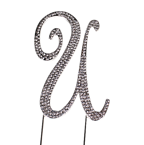 Strass Buchstabe U groß silber