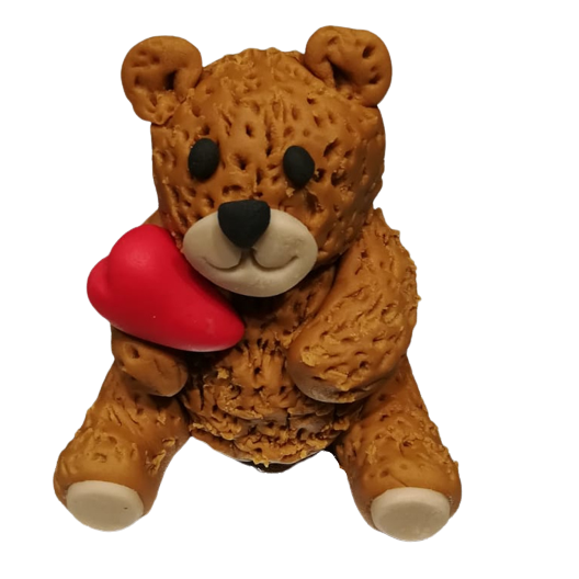 Knuddelbär mit Herz modelliert braun
