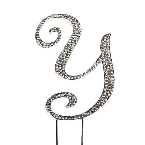 Strass Buchstabe Y groß silber