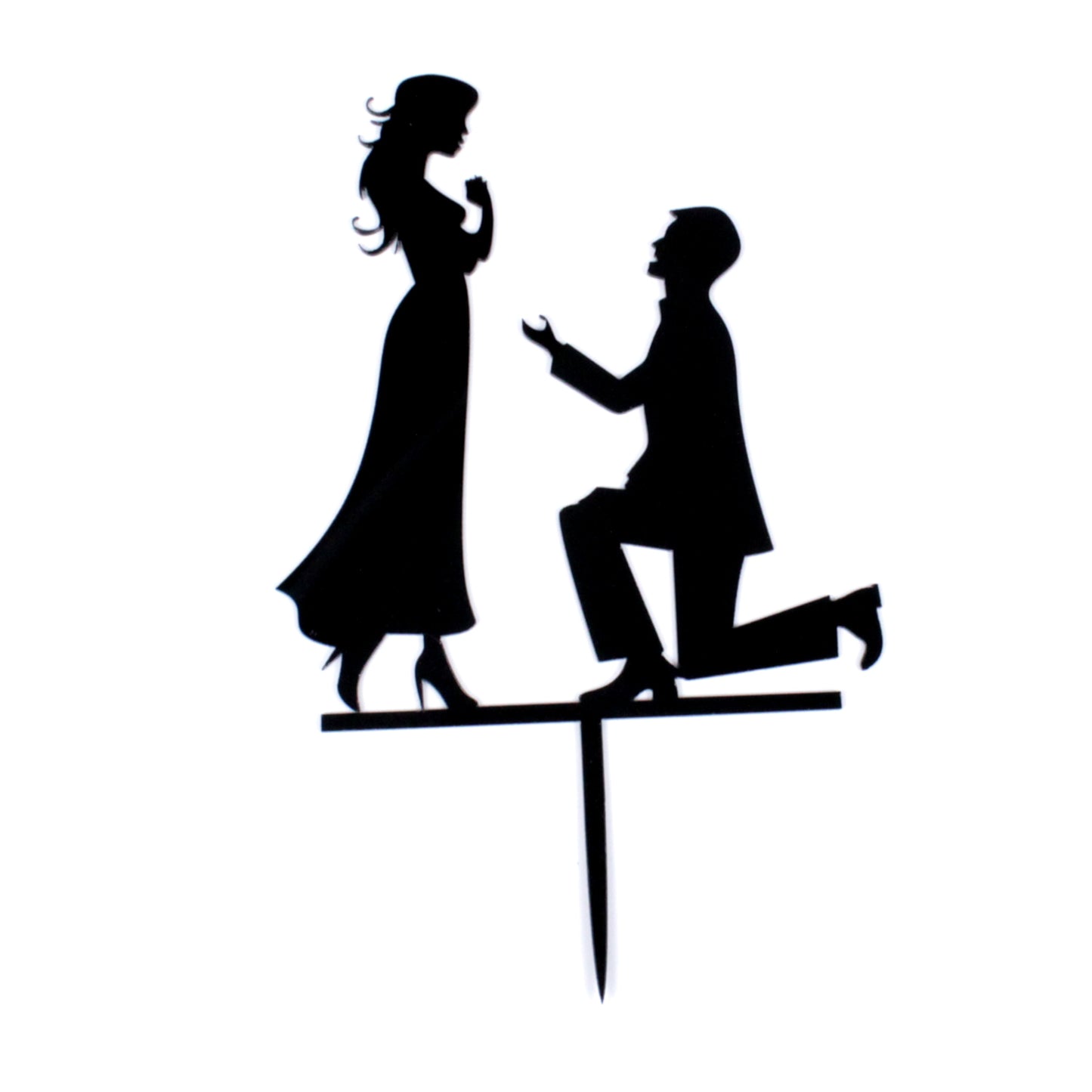 Kniefall vor Frau / Kuchenstecker in Schwarz