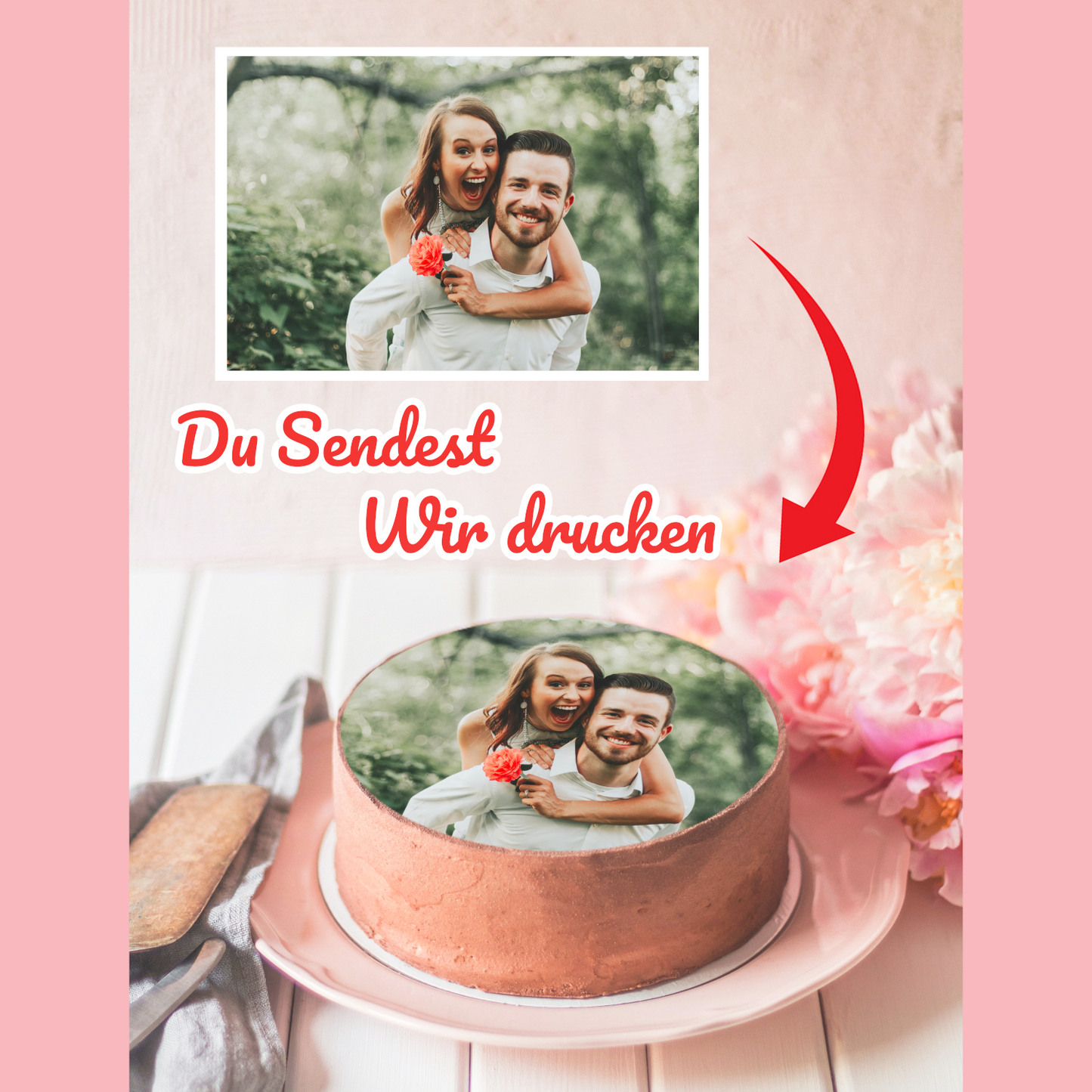 Burn Away Torte ( 1x Fondantpapier + 1x Waferpaper zum Anzünden )