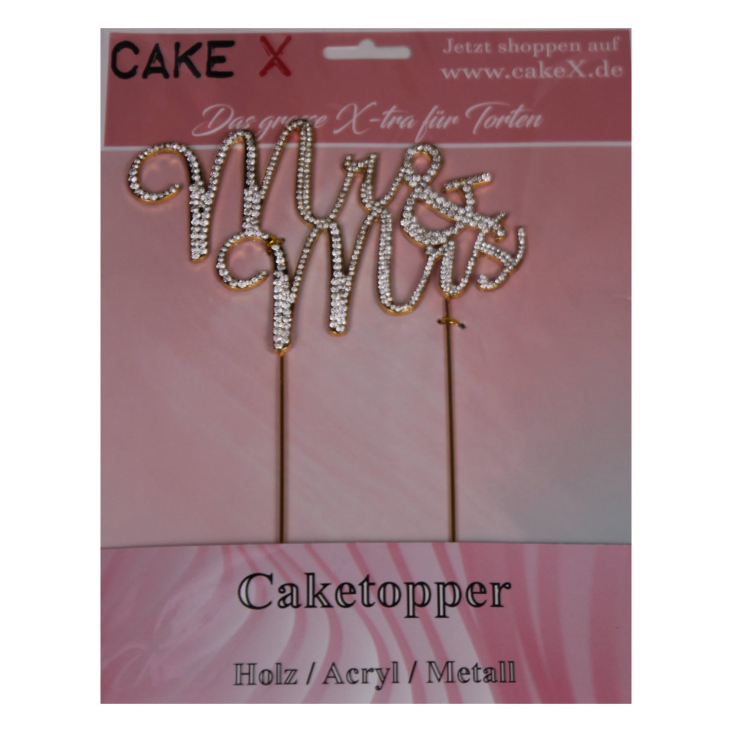 Mr&Mrs Caketopper Strass gold oder silber