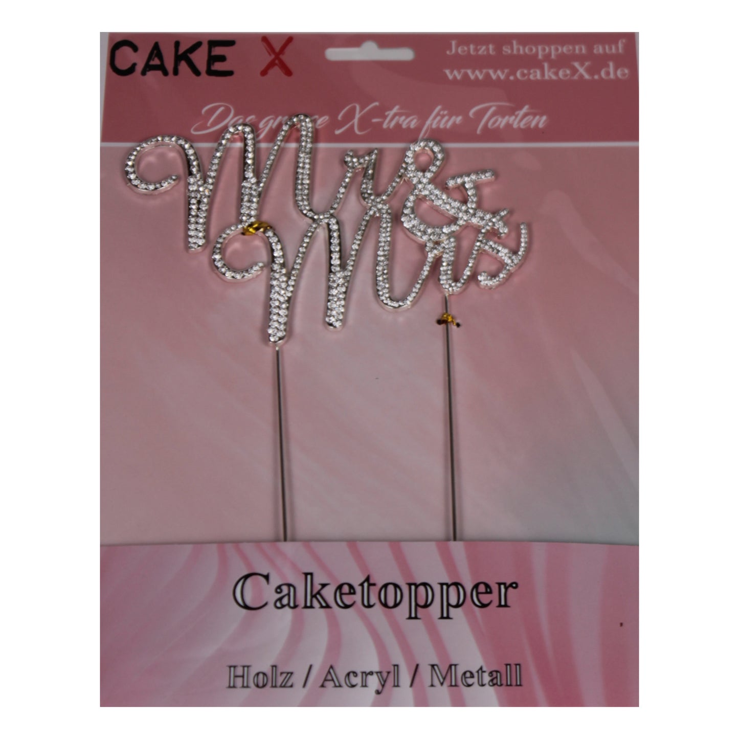 Mr&Mrs Caketopper Strass gold oder silber