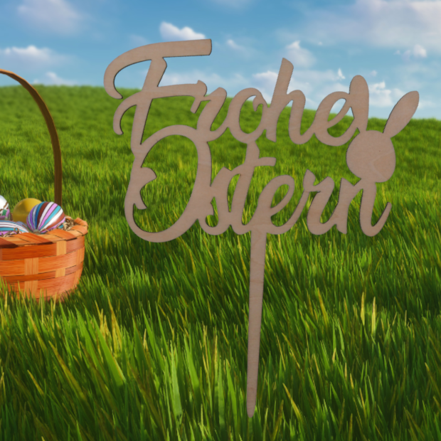 Frohe Ostern Kuchenstecker aus Holz