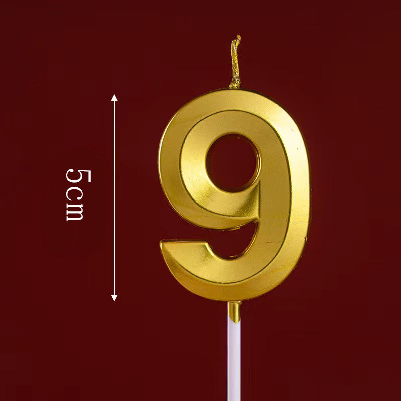 Kerzen in gold 0-9 zur Auswahl