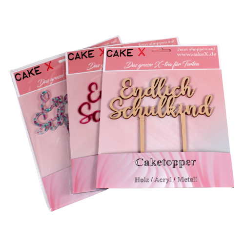 Endlich Schulkind Holz Kuchenstecker