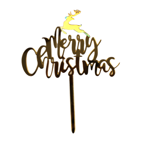 Merry Christmas mit silbernem Rentier