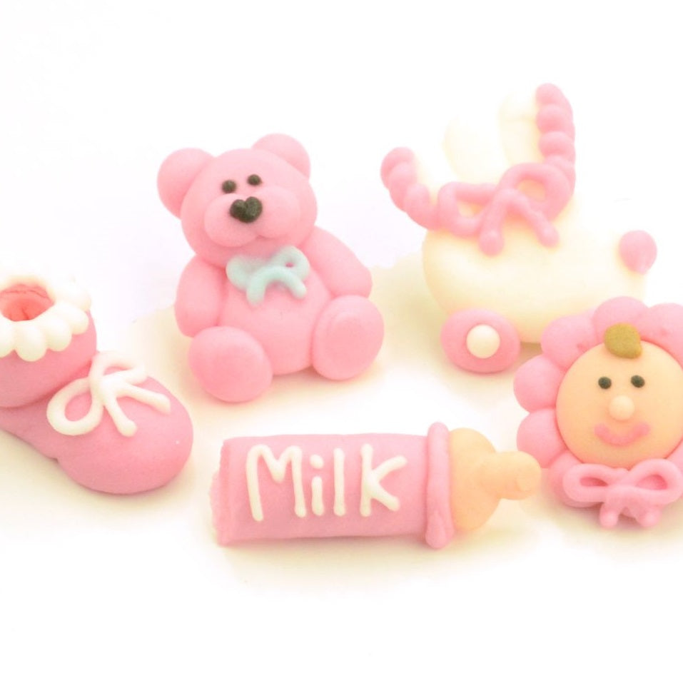 Taufenset rosa Zucker 5er Set