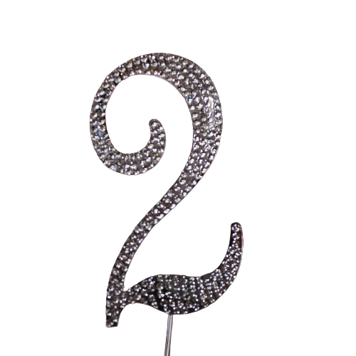 Zahl 2 11cm silber