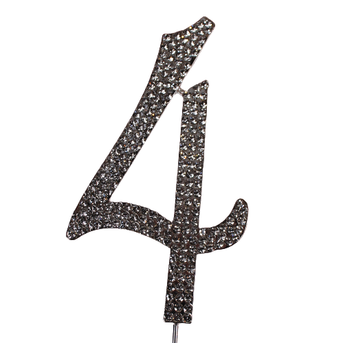 Zahl 4 11cm silber