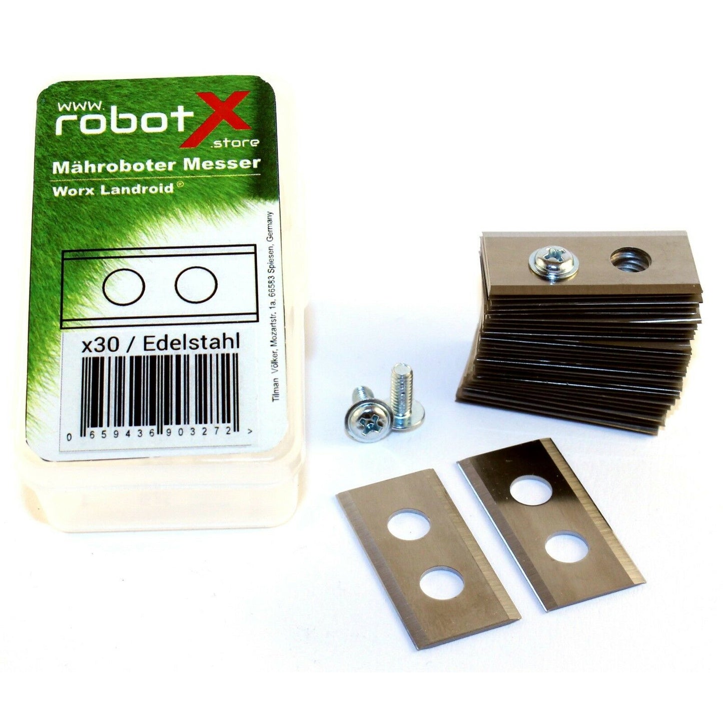 30 x WORX Mähroboter Messer Edelstahl
