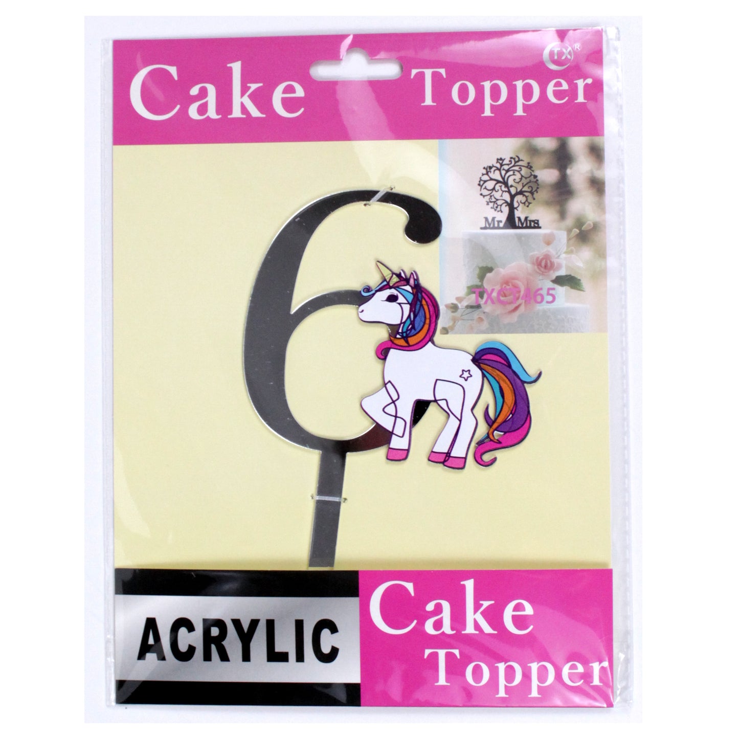 Zahlen 0-9 mit Einhorn / Kuchenstecker