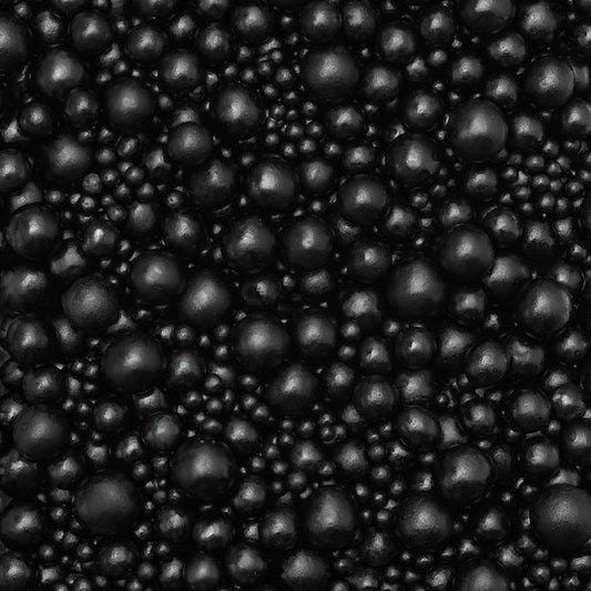 Zuckerperlen schwarzbraun Mix 3,4,5,7,10mm 100g