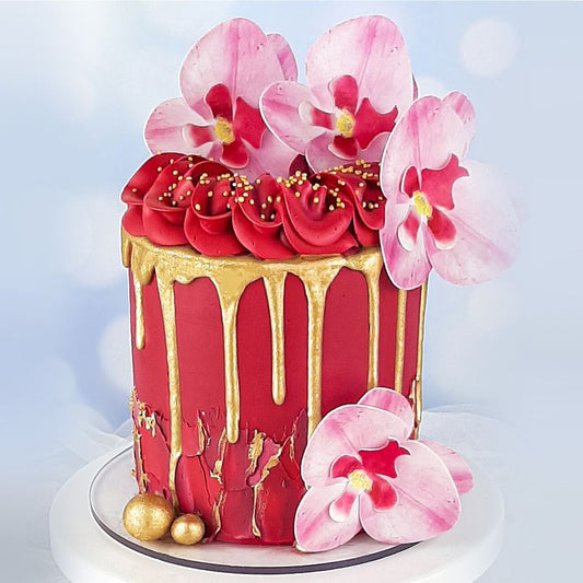 Wafer-Paper Orchidee pink 7,5-8,5cm 10 Stück