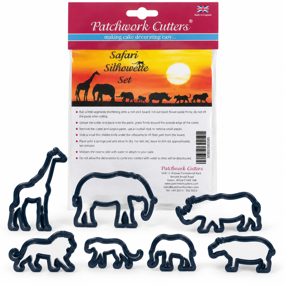 Ausstecher Safari Tiere 7 teilig