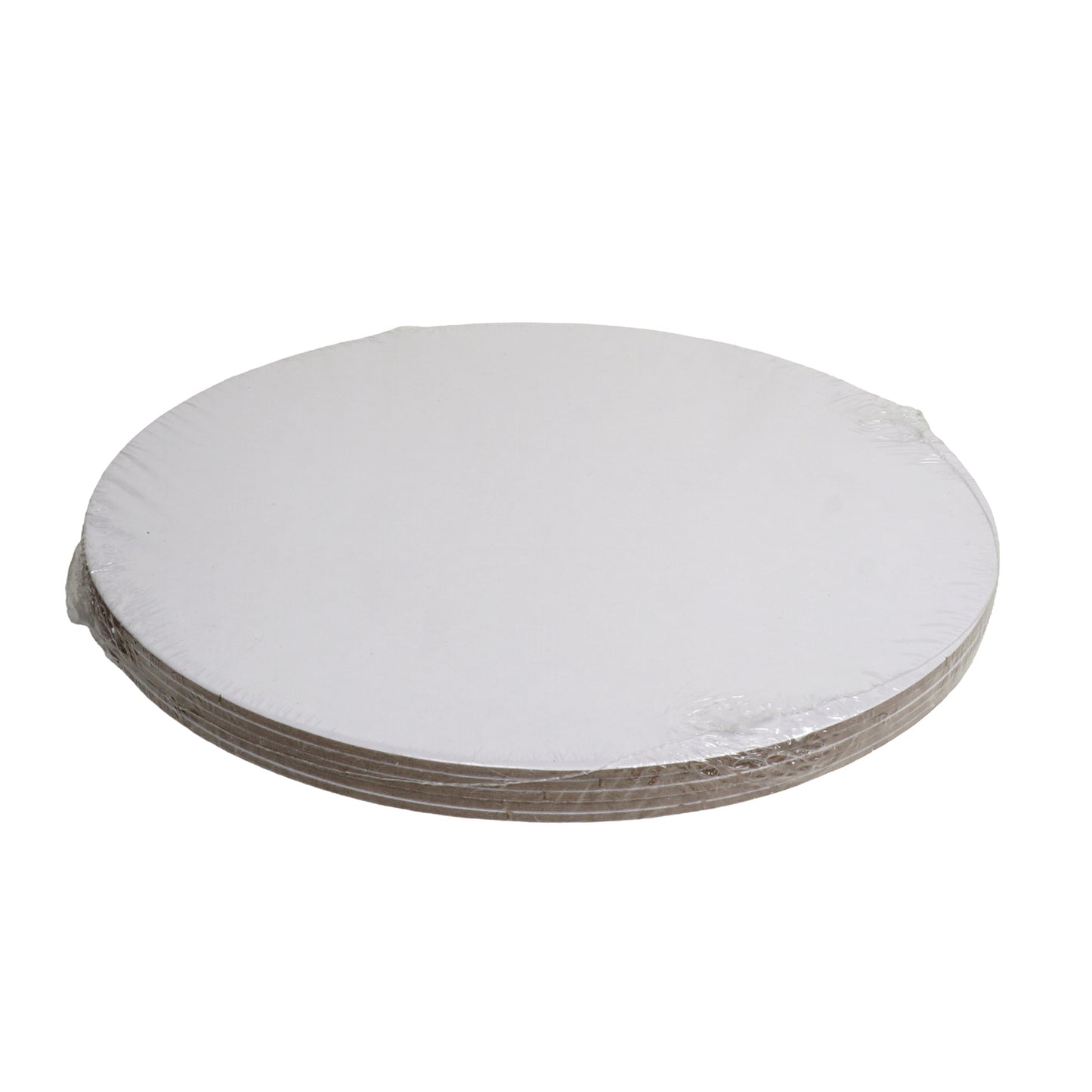 Cakecards rund 25cm weiß 5 Stück - offener Rand