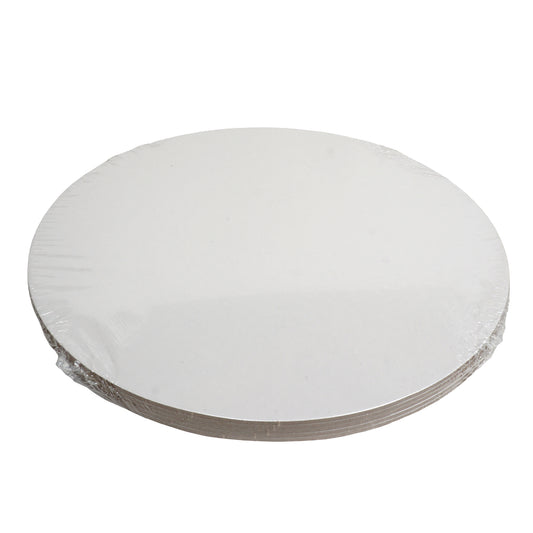 Cakecards rund 30cm weiß 5 Stück - offener Rand