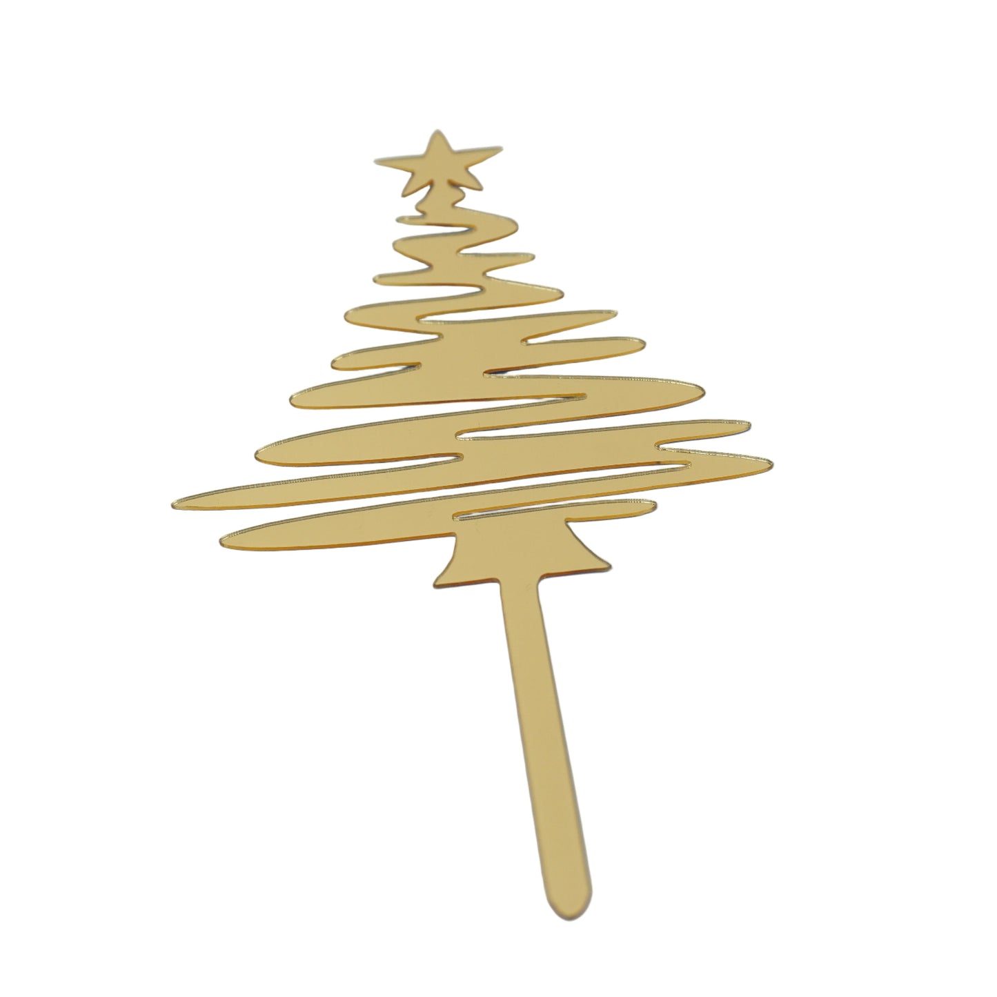 Acryl Caketopper Weihnachtsbaum Gold – kreative & elegante Deko