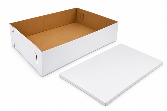 60x50x15cm Tortenschachtel + Cakeboard 60x40 weiß
