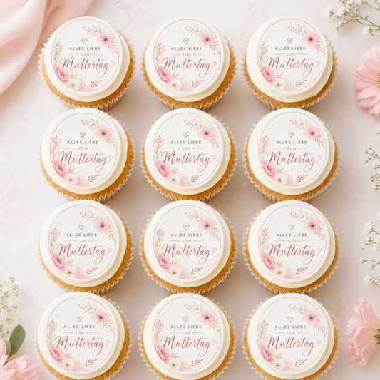Fondantaufleger Muttertag – Alles Liebe zum Muttertag für Cupcakes