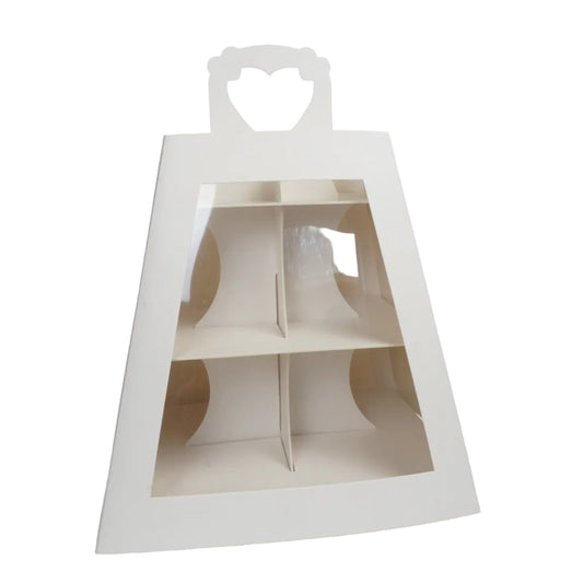 Cupcake-/Dessert-Etagere aus Karton mit Tragegriff und Sichtfenster / 2