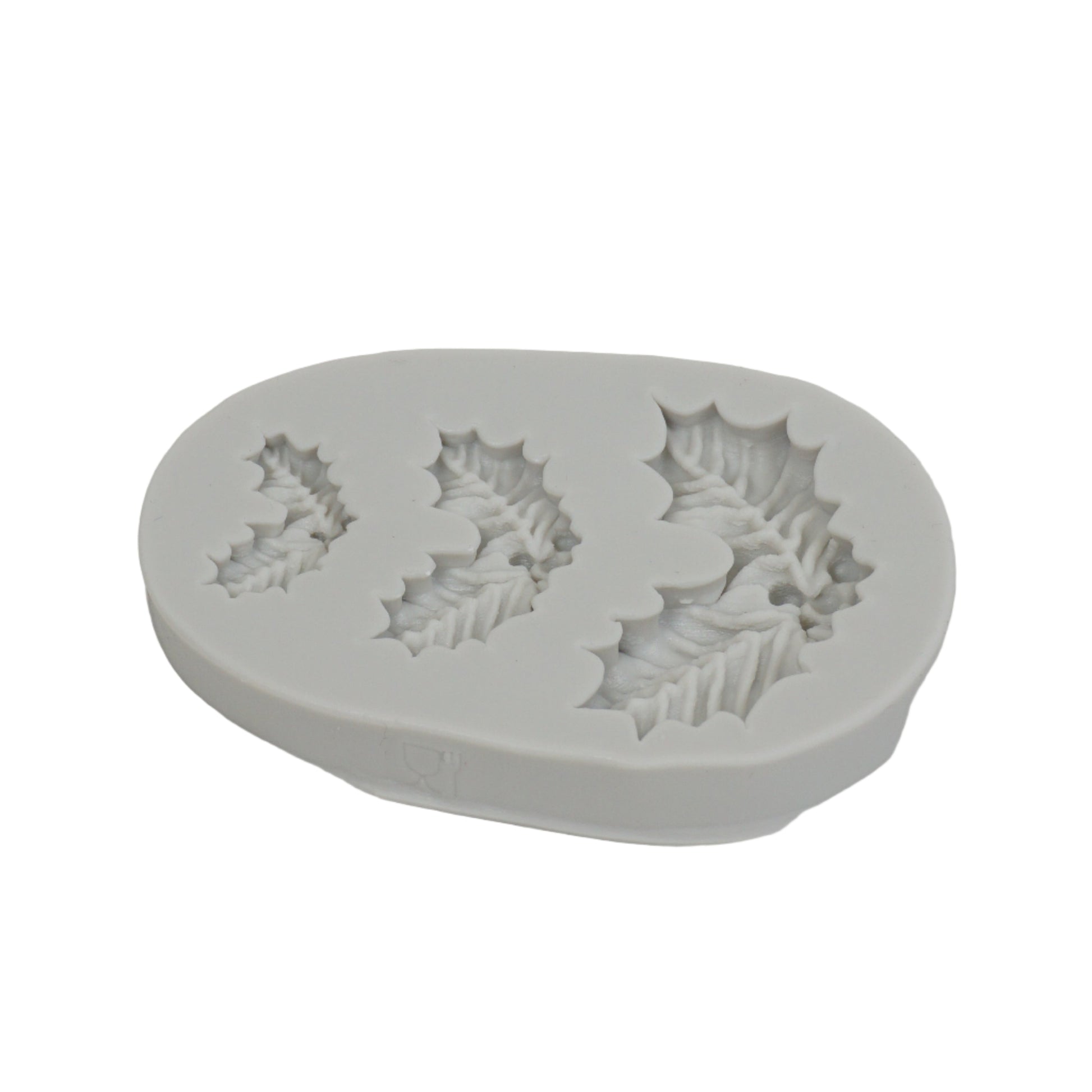 Ein Silikon-Mould „Stechpalmenblätter“ mit Motiv in 3 Größen