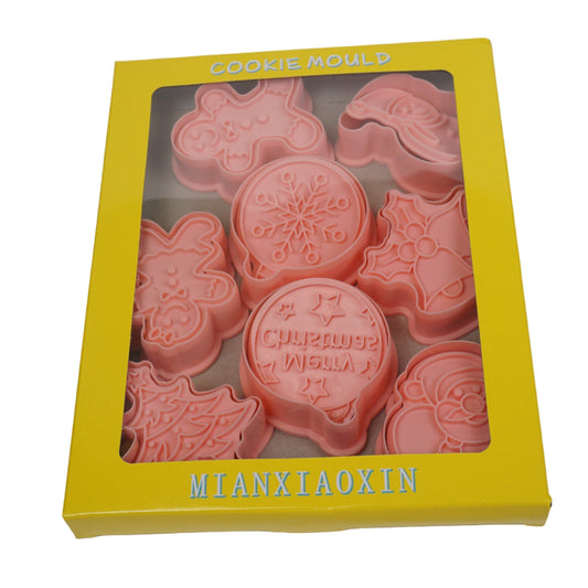 Ausstecher-Set Weihnachten 8-teilig mit Motiv-Stempel