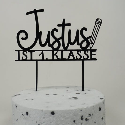 Schulkind NAME "Ist 1. Klasse" - personalisierter Caketopper