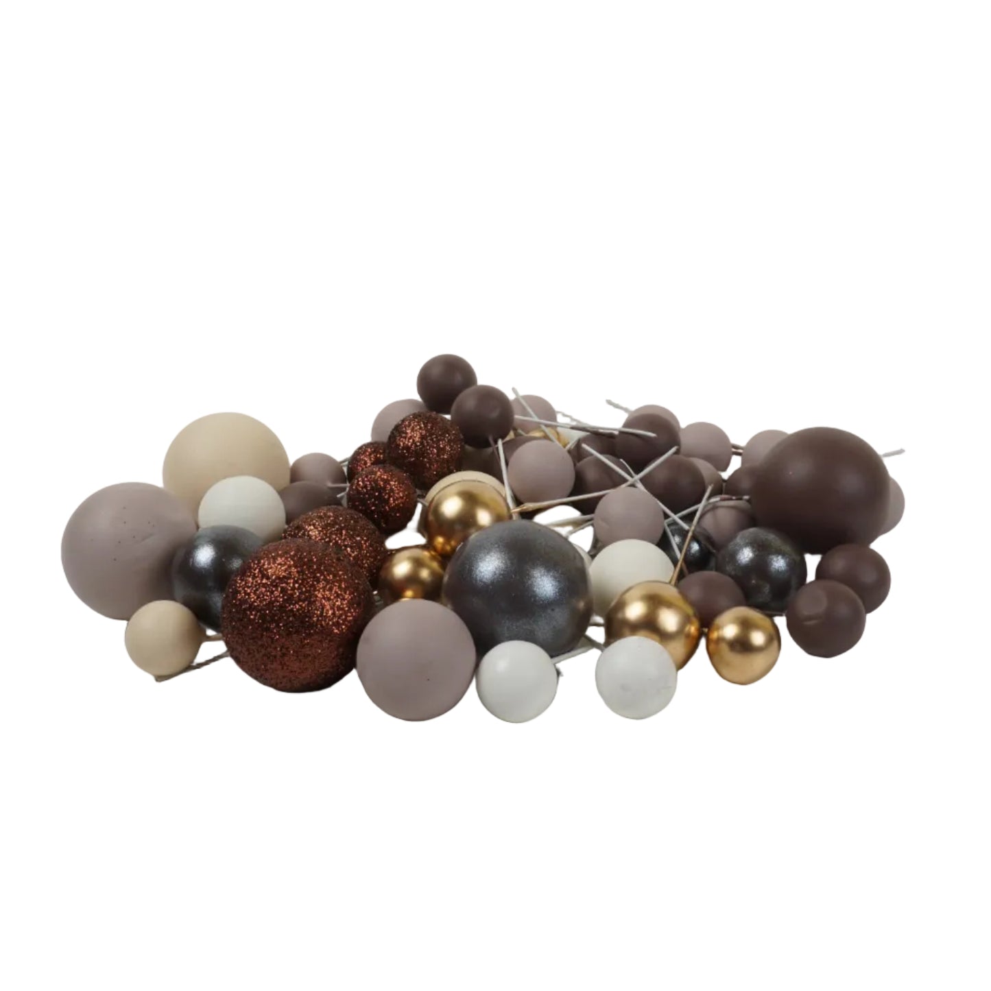 Deko Kugeln Set braun Mix ( 20 Stück ) / 2