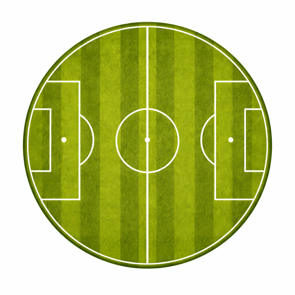 Fussballfeld rund Essbar