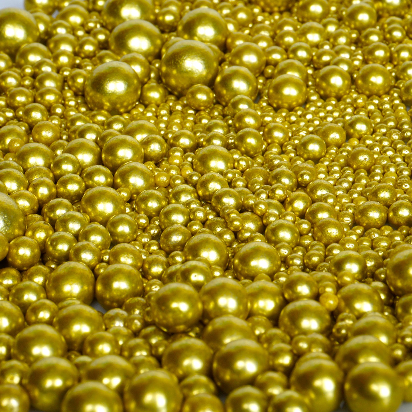 Zuckerperlen gelbgold Mix  3,4,5,7,10mm  100g