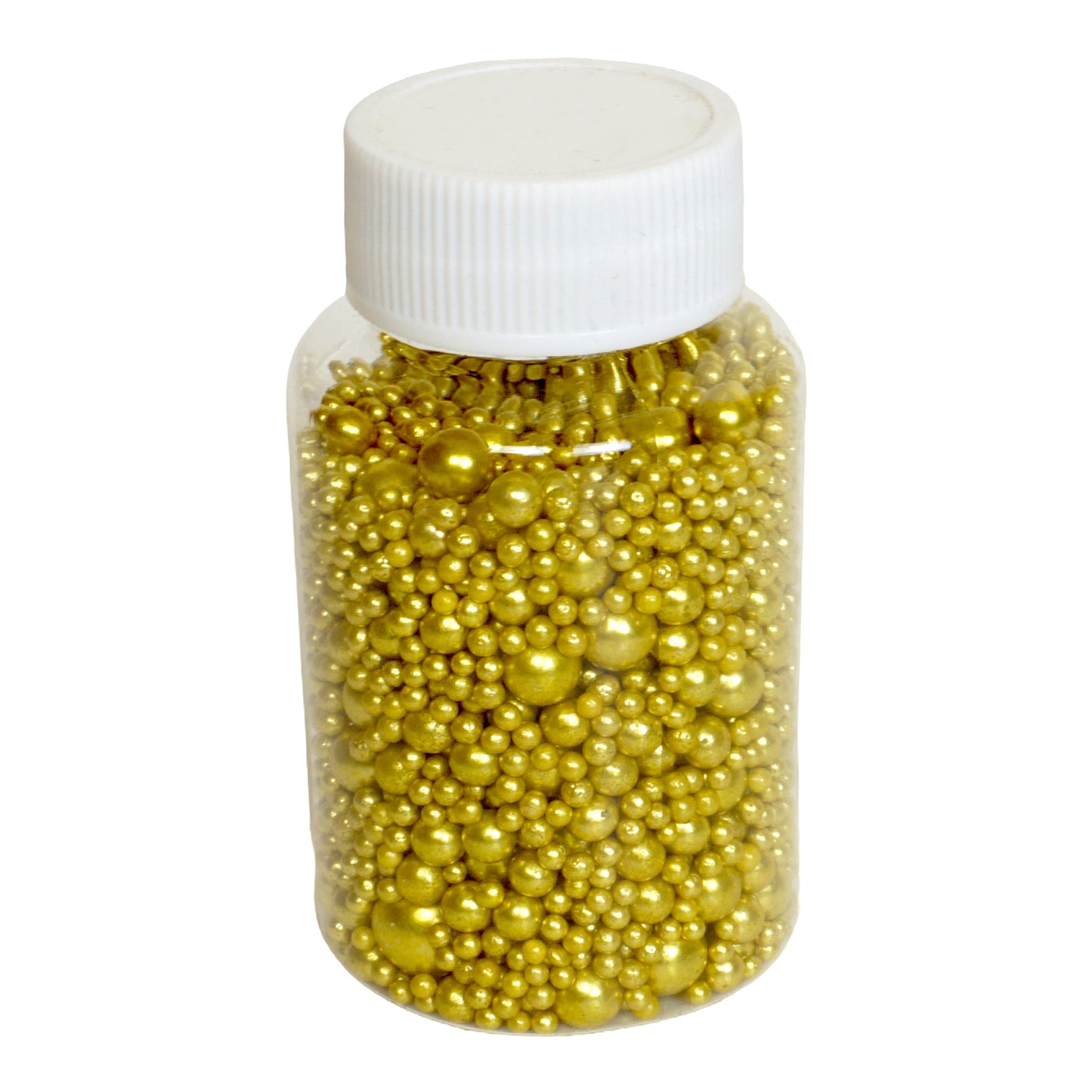 Zuckerperlen gelbgold Mix  3,4,5,7,10mm  100g