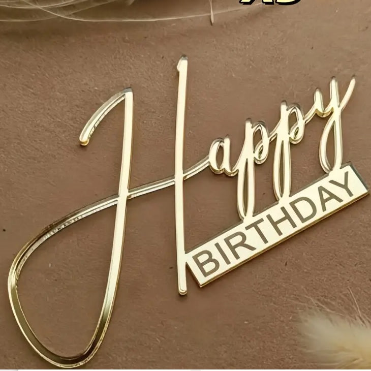 Happy Birthday Seitentopper Charme gold