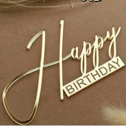 Happy Birthday Seitentopper Charme gold