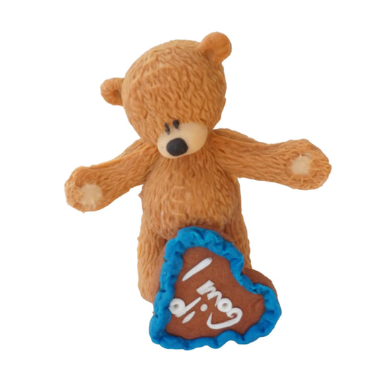 Knuddelbär stehend mit Lebkuchenherz 