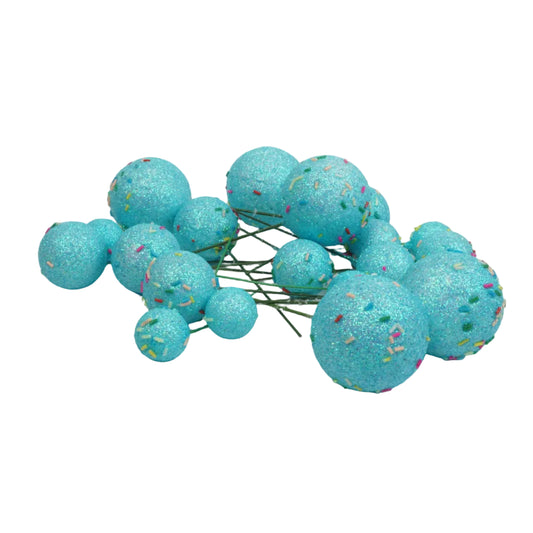 Kugeln hellblau Glizer