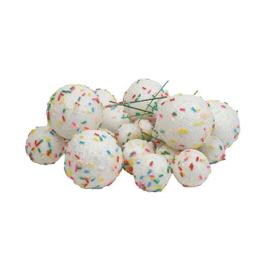 Kugeln weiss Streusel / Bild 1