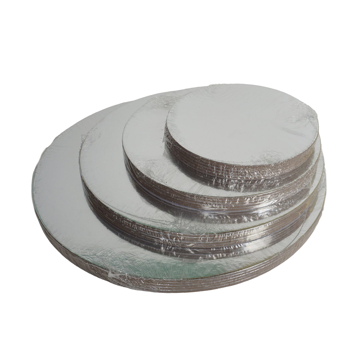 Cakecard Silber 30cm 3mm Stärke 5er Set - offener Rand
