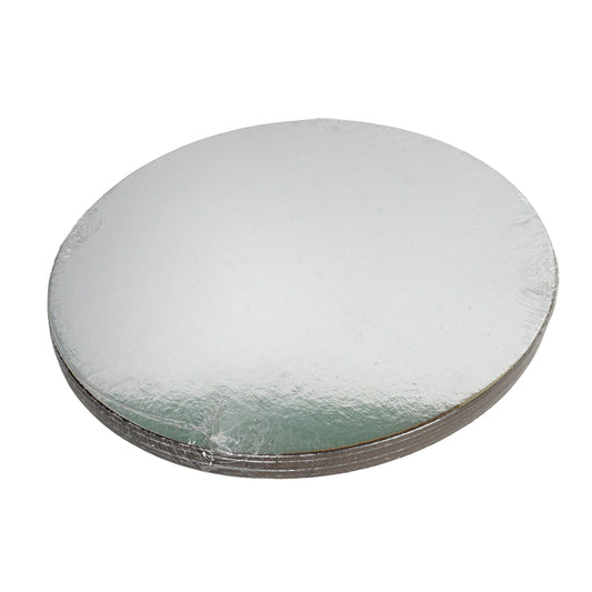 Cakecard Silber 30cm 3mm Stärke 5er Set - offener Rand