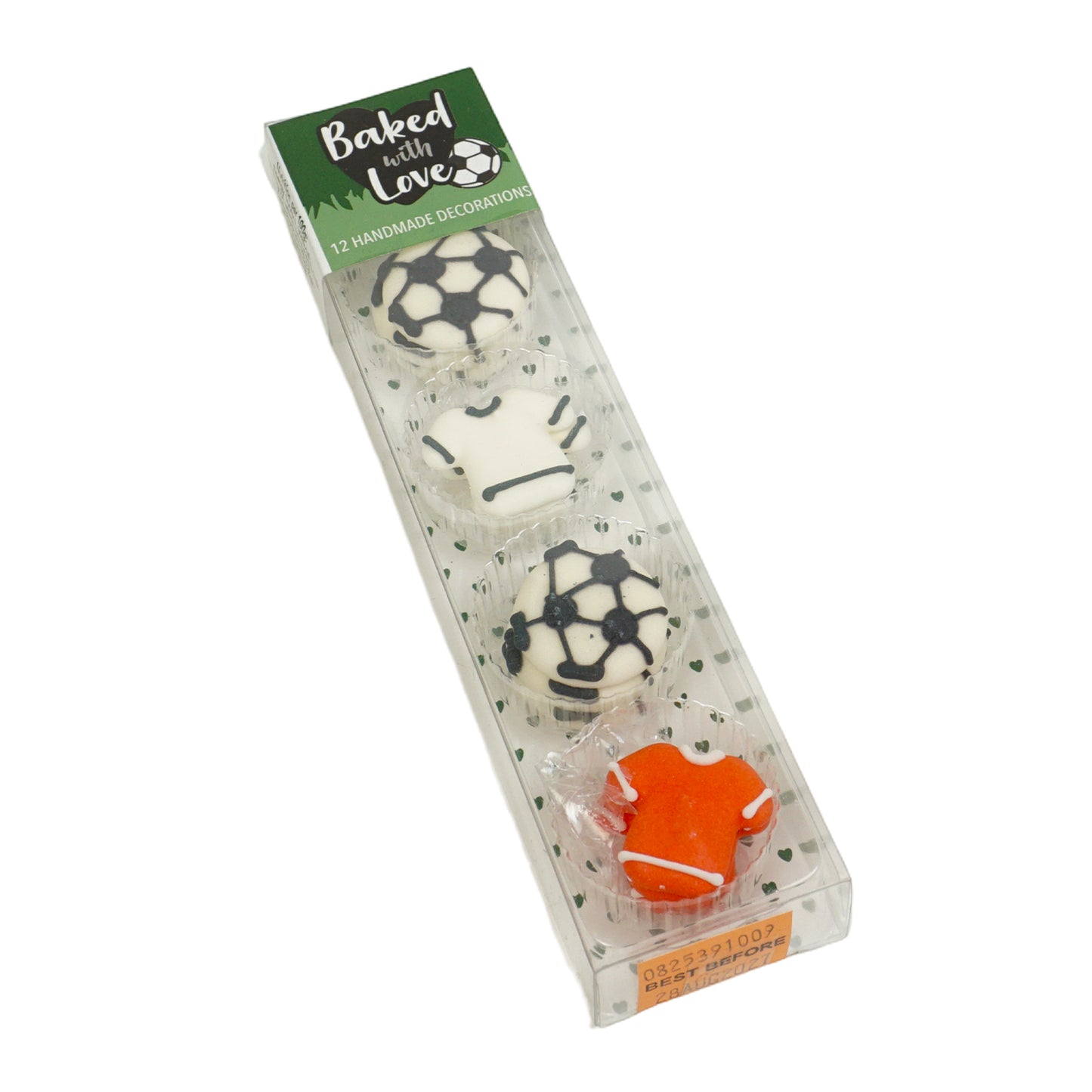 Fußball Zuckerdekoration 12-teilig (Ball & Trikot)