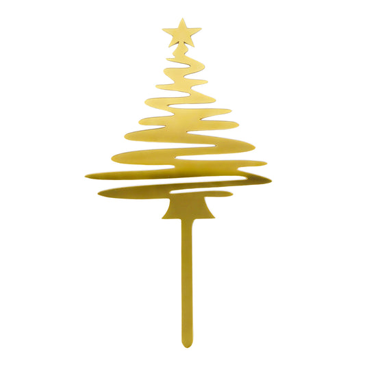 Caketopper Weihnachtsbaum Gold – elegante Deko