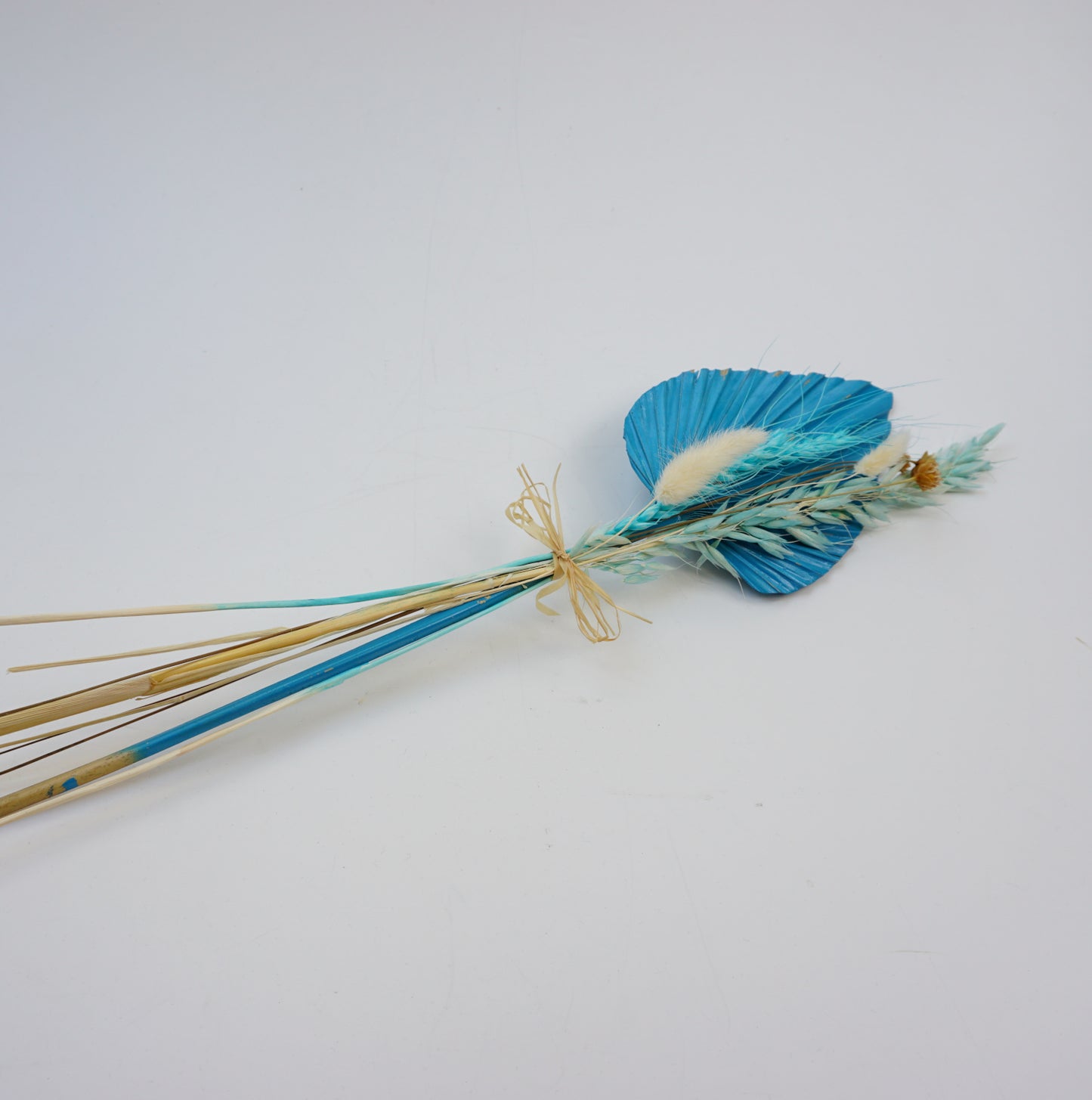 Trockenblume Palmblätter blau