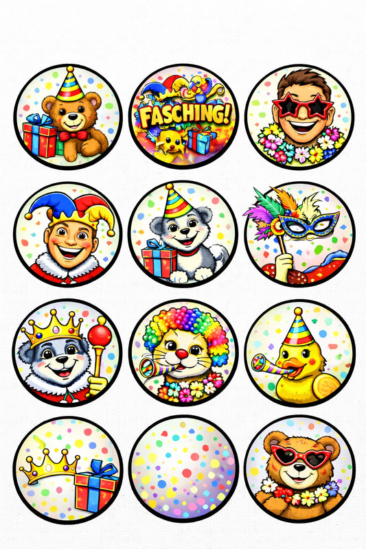 Fasching Fondantpapier Muffinaufleger