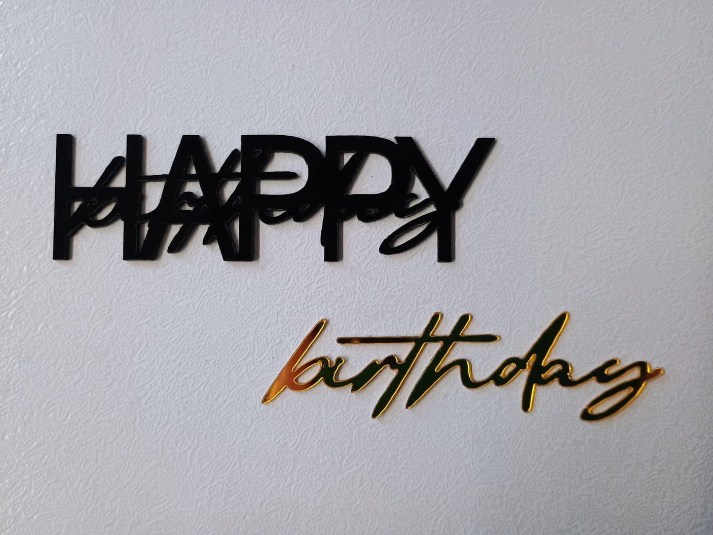 Edler „Happy Birthday“ Seitentopper schwarz/gold
