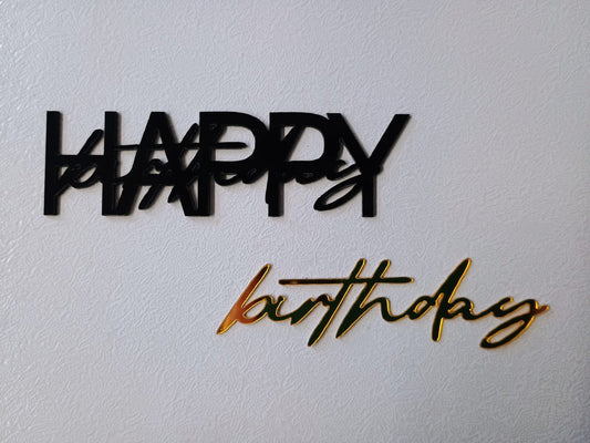 Edler „Happy Birthday“ Seitentopper schwarz/gold