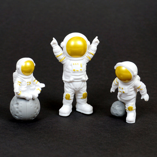 3er Set Astronauten gold