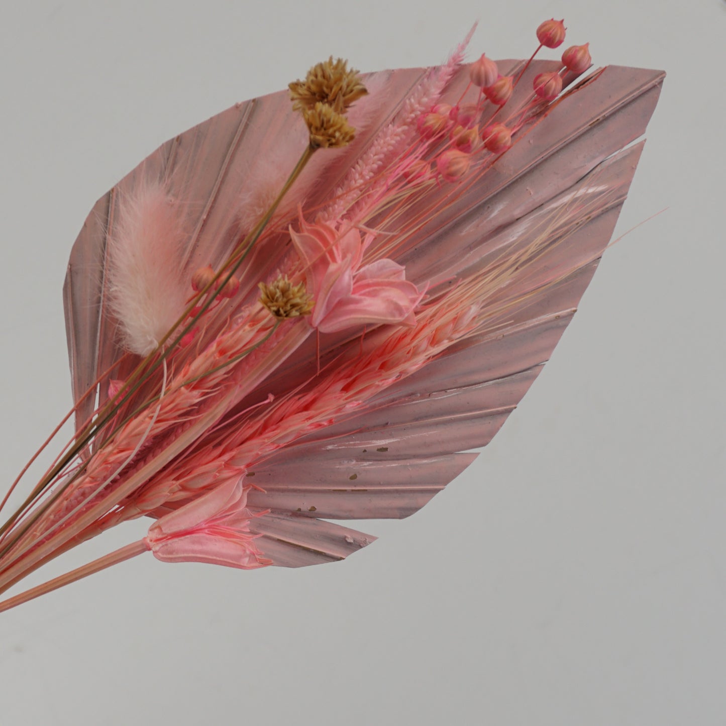 Trockenblume Palmblätter rosa